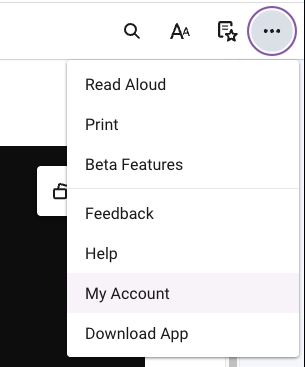 My Account view